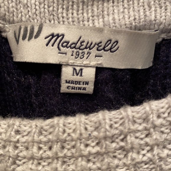 Madewell back zip hi low pullover sweater M grey - Picture 6 of 11